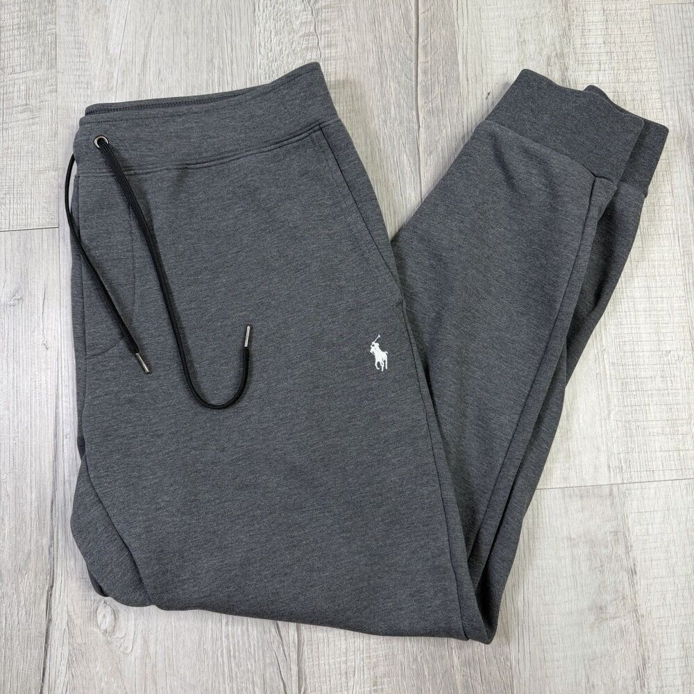 Polo Ralph Lauren Double Knit Jogger Sweatpants Grey Mens Size Large Exc! X